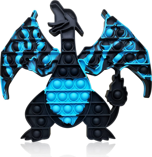 Charizard Dinosaur Jumbo Fidget Pop Toy Popper Game (Blue/Black)